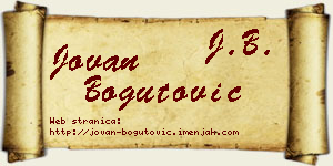 Jovan Bogutović vizit kartica